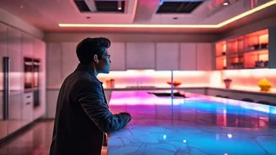 Açık mutfak ada tezgahı renk seçimi ipuçları. Modern mutfak tasarımı.