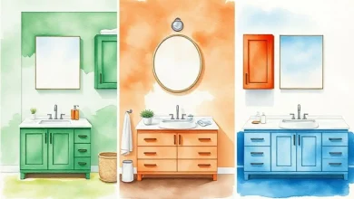 Cesur banyo dolabı renkleri: 5 modern dönüşüm fikri. Banyonuzu yenileyecek ilham veren renk paletleri.