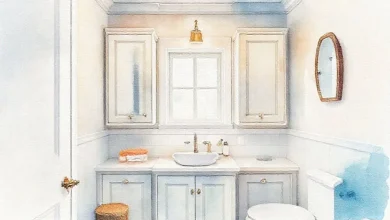 Küçük banyolar için modern banyo dolabı renkleri ve tasarım fikirleri. Açık tonlarda ferah banyo dolapları.