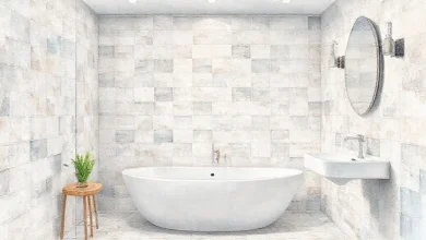 2026 banyo fayans boyama trendleri ve modern tekniklerle yenilenmiş şık bir banyo görüntüsü.