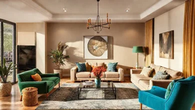 Bej tonları ev dekorasyonu fikirleri. Modern bir odada bej mobilya, duvarlar ve uyumlu renk aksesuarları.