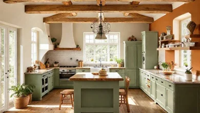 Country mutfak dekorasyonu 2026 trendleri: Zamansız renkler ve modern tasarım örnekleri.