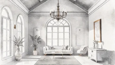 Açık gri katmanlı dekorasyonla mekanlara derinlik katın