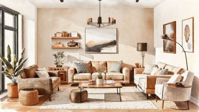 Koyu kahve tonlarında modern ev dekorasyonu, 2026'nın trend renkleri ve şık tasarımlarını yansıtan bir görsel.