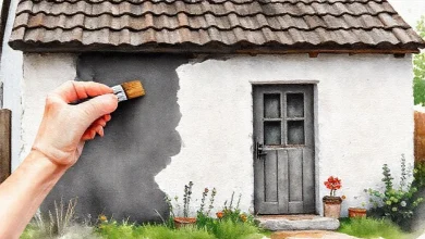 Küçük evde koyu renk duvar boyası uygulaması. Alanı daraltmadan ferah ve modern iç mekan dekorasyonu.