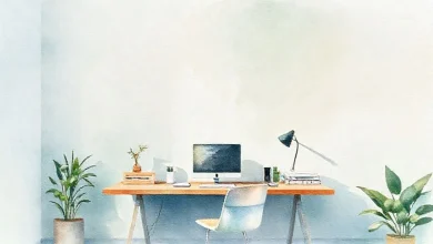 2026 trend odaklanma renkleriyle tasarlanmış modern çalışma alanı ve boya seçimi