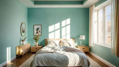 Sadolin boya ile tasarlanmış, sakin ve huzurlu yatak odası renkleri.