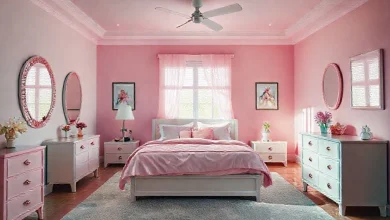 Pastel tonlarda huzur veren yatak odası dekorasyonu. Modern ve şık iç mekan tasarımı, dinlendirici atmosfer.