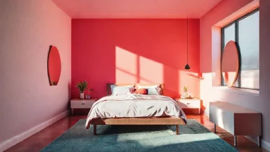 Sade ve modern minimalist yatak odası tasarımı, huzur veren renk paletiyle.